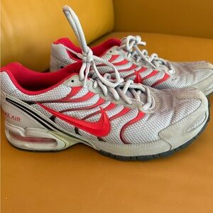 Nike Red and Gray Athletic Shoes with Air Cushioning